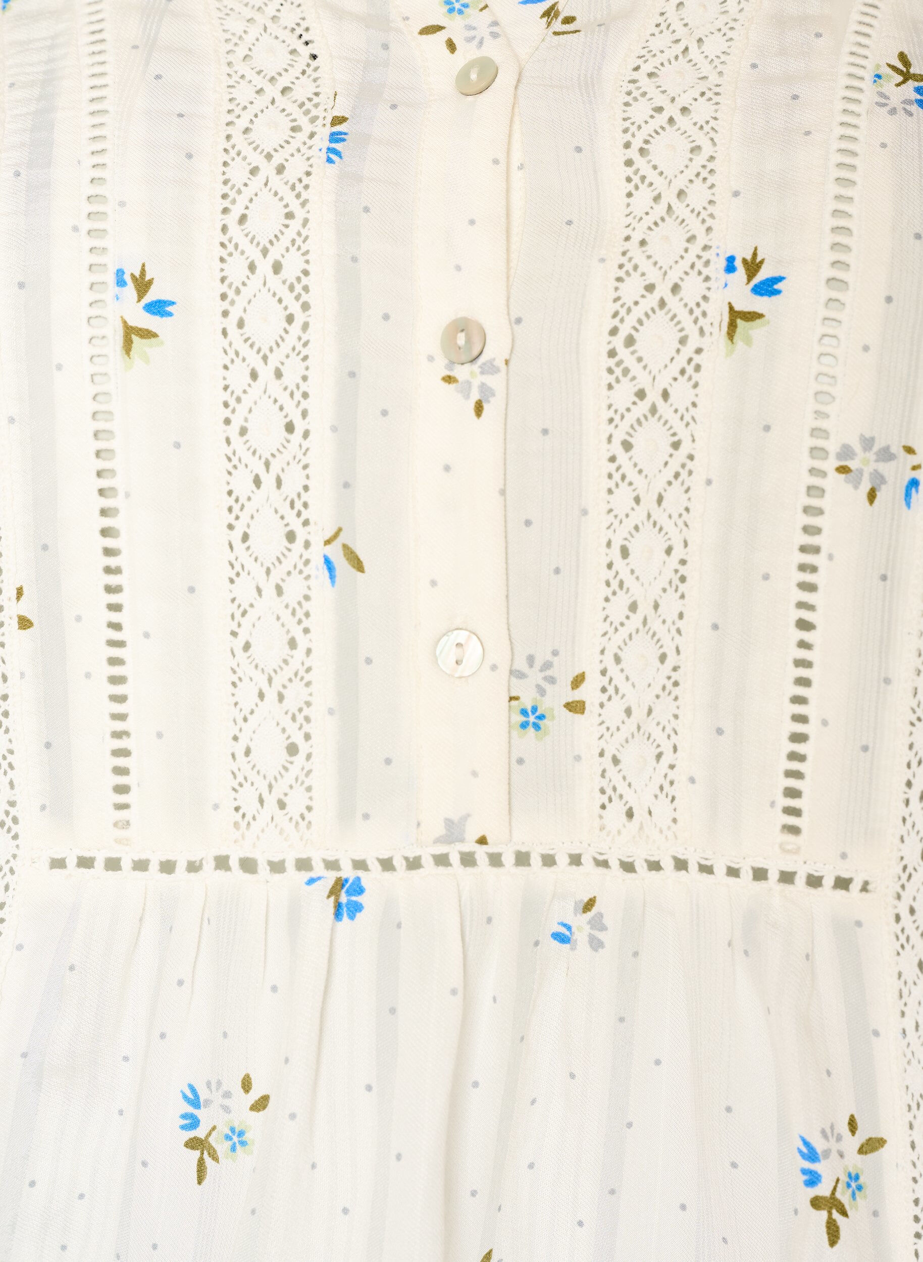 ZizziBluse med trykk og 1/2 ermer, Vanilje, Packshot image number 2