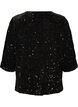 Cardigan med paljetter og 3/4-ermer, Svart, Packshot image number 1