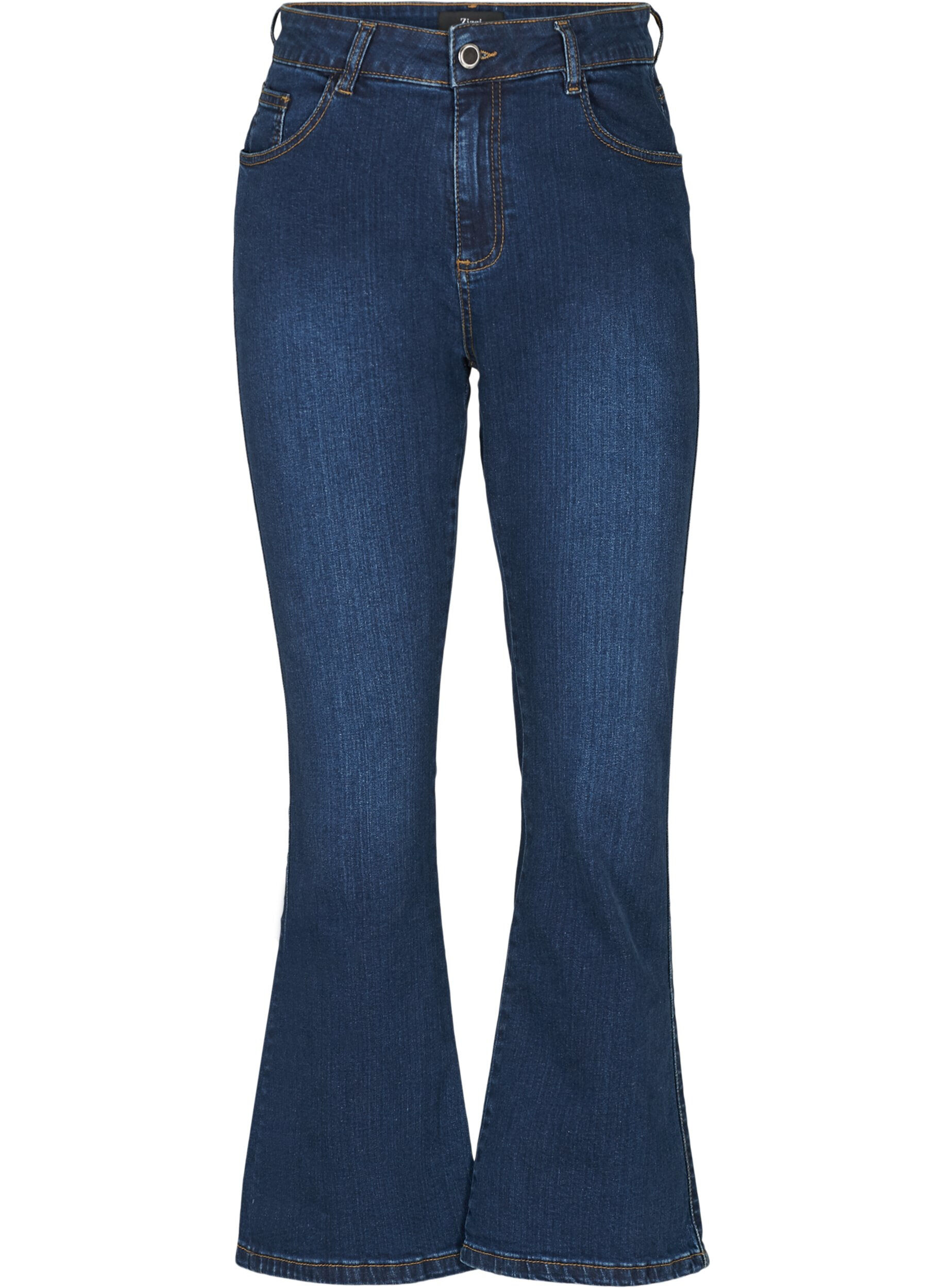 Zizzi Ellen bootcut jeans med h&oslash;yt liv, Bl&aring;, Packshot image number 0