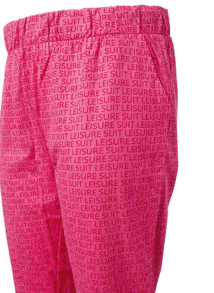 Joggebukser med mønster og lommer, Hot Pink AOP, Packshot image number 2