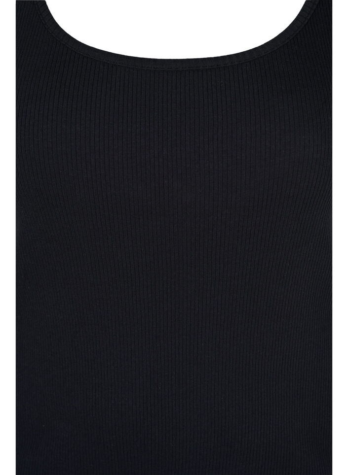 Basis tanktopp i en ribbet struktur, 2 stk., Black/Black, Packshot image number 2