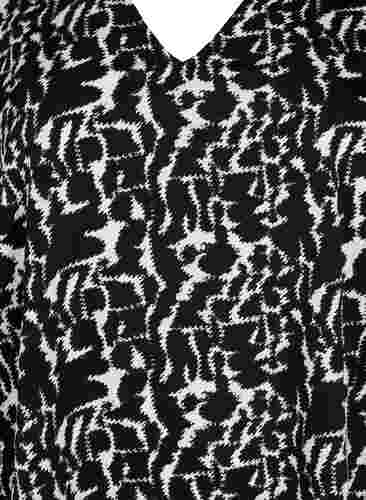 FLASH - Tunika med V-hals og mønster, Black White AOP, Packshot image number 2