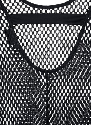 Ermeløs kjole i netting med splitt, Black, Packshot image number 2