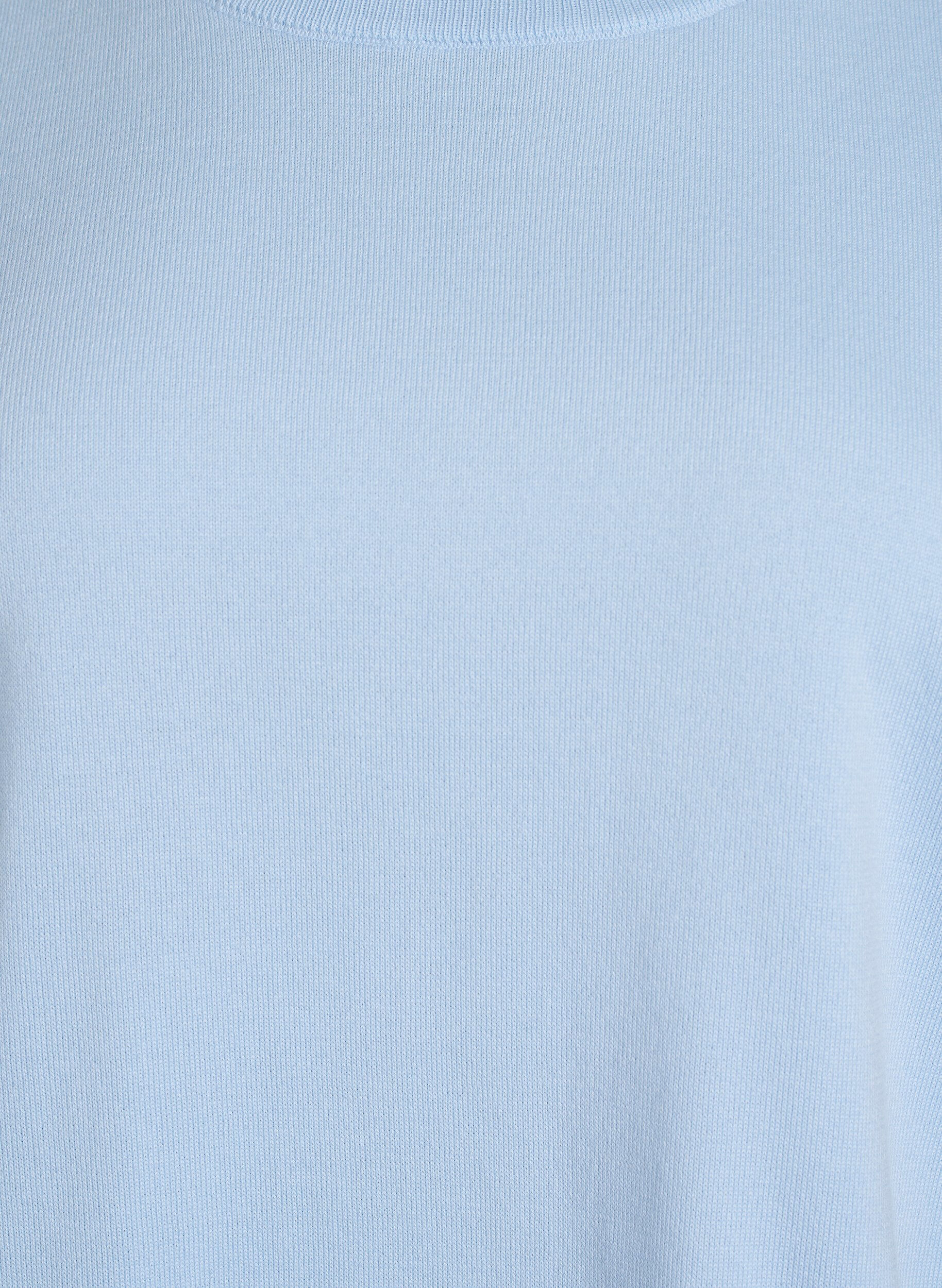 Zizzi FLASH - Finstrikket bluse med korte ermer, Bl&aring;, Packshot image number 2