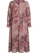 Midikjole med paisley-trykk og elastisk midje, Lilla, Packshot image number 0