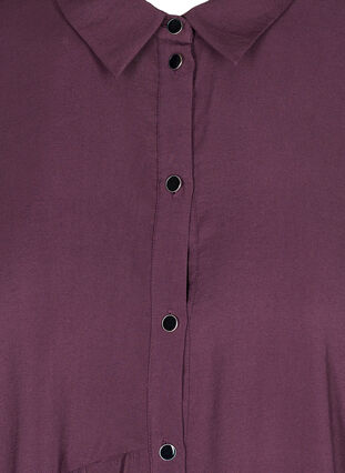 Ensfarget skjortekjole med A-form, Plum Perfect, Packshot image number 2