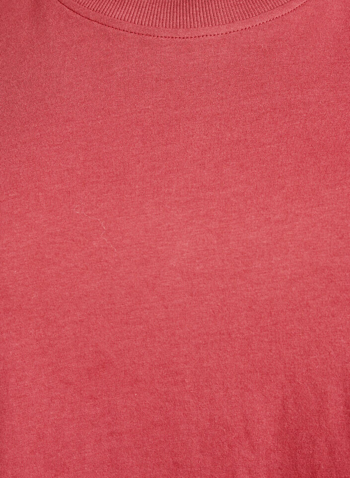 Basic T-skjorte i bomull med rund hals, R&oslash;d, Packshot image number 2