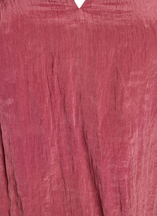 Zizzi Bluse med V-hals og krøllete tekstur, Rosa, Packshot image number 2