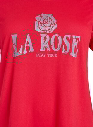 Zizzi FLASH - T-skjorte med motiv, Urban Red Rose, Packshot image number 2