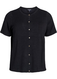 Kortermet strikket cardigan i viskose, Svart