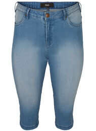 Amy capribukser med høyt liv og super slim fit, Light blue denim