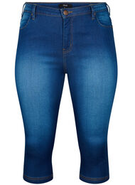 Slim fit Army caprijeans med høy midje, Blue denim
