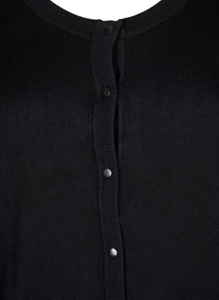 Zizzi Strikkecardigan med knapper i viskoseblanding, Black, Packshot image number 2