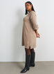 Kort strikkekjole med raglanermer og en midts&oslash;m, Beige, Model image number 3