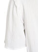 Bluse i bomullsmusselin med broderie anglaise og 1/2 ermer, Hvit, Packshot image number 3