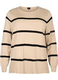 Bluse med striper i strikket viskose