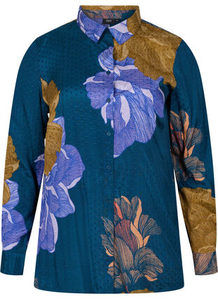 Viskoseskjorte med mønster, Reflecting Pond AOP, Packshot image number 0
