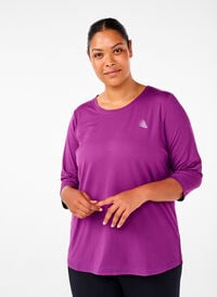 Treningstopp med 3/4-ermer, Lilla Treningstopp med 3/4-ermer, Lilla, Model