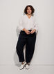 Loose fit skjorte med V-hals, Hvit, Model image number 1