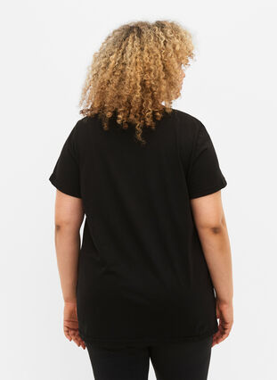 Trenings-t-skjorte med trykk, Black w. Be Original, Model image number 1