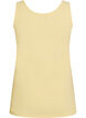 Ensfarget basic topp i bomull, Gul, Packshot image number 1
