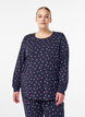 Nattbluse med et trykk, Bl&aring;, Model image number 0