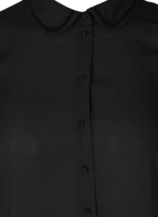 Langermet skjorte med feminine detaljer, Black, Packshot image number 2