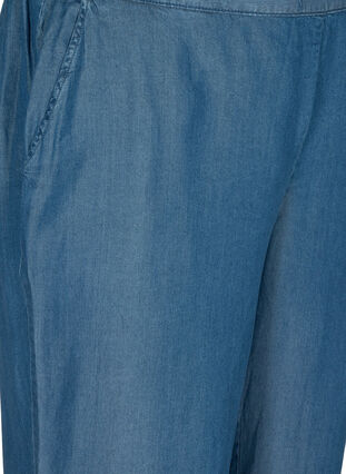 Capribukser i lyocell med vidde, Medium Blue Denim, Packshot image number 2