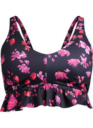 Blomstret bikinioverdel med volangkant, Small Pink Flo. AOP