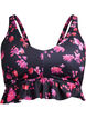 Blomstret bikinioverdel med volangkant, Rosa, Packshot image number 0