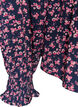 Bluse med smocket topp og blomstertrykk, Bl&aring;, Packshot image number 3