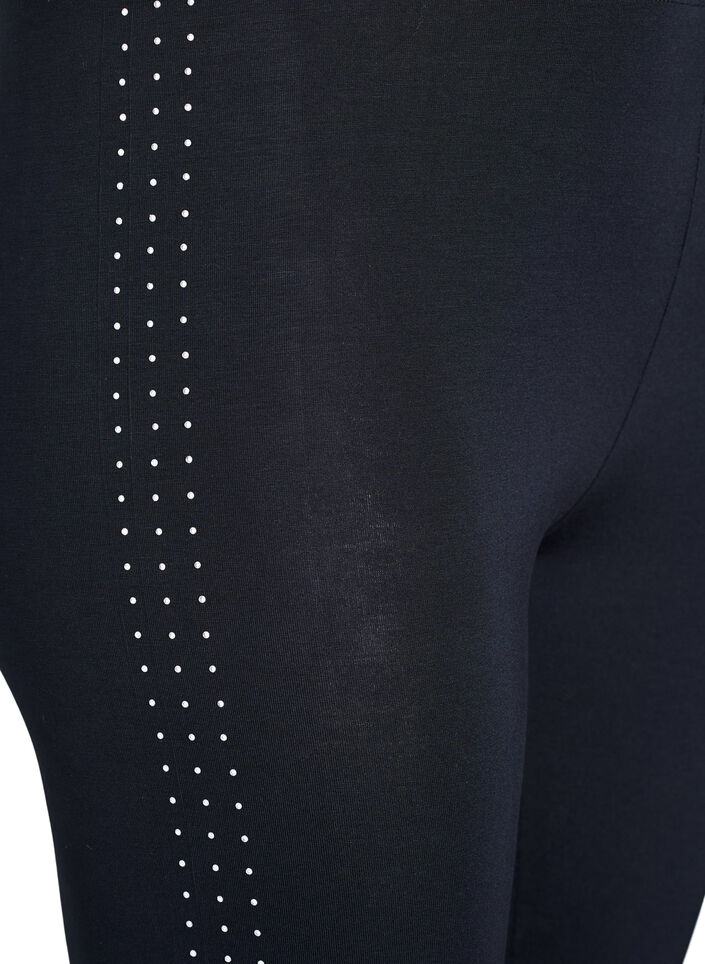 Leggings med rhinsteinsdetaljer, Svart, Packshot image number 2