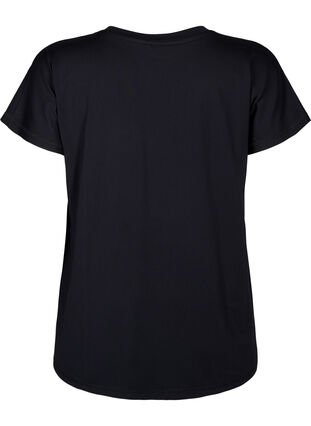 Løstsittende trenings-t-skjorte med v-hals, Black, Packshot image number 1
