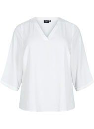 Bluse med 3/4 ermer, Vanilje