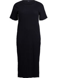 Maxikjole i jersey med korte ermer, Black