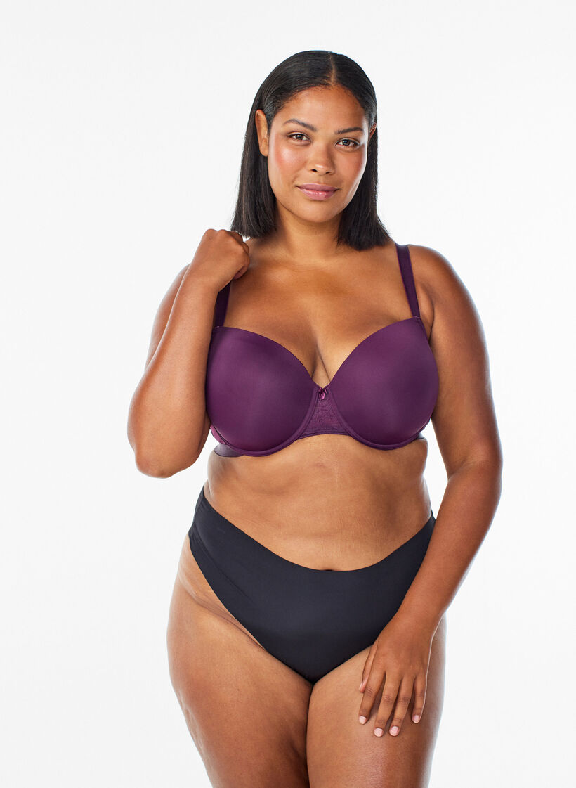 Formstøpt bh med mesh, Lilla, Model image number 1