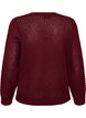 Strikkebluse med strukturert hullm&oslash;nster, R&oslash;d, Packshot image number 1