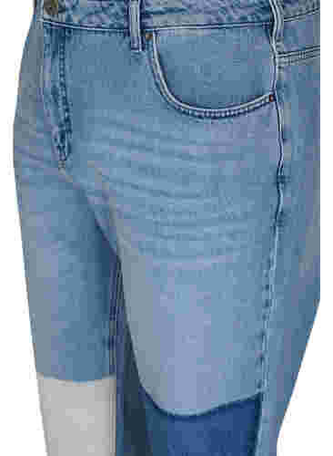 Mille mom fit jeans med colorblock, Blue Denim Comb, Packshot image number 2