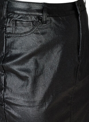 Tettsittende skjørt med glimmer og splitt, Black w/glitter, Packshot image number 2