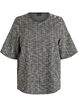 Vevd bluse med knappedetaljer, Vanilje, Packshot image number 0