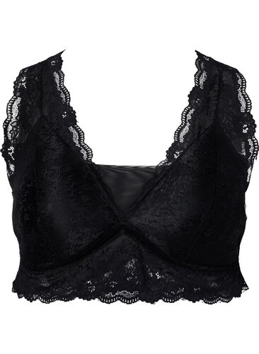 BH med blonder og myk vattering, Black, Packshot image number 0