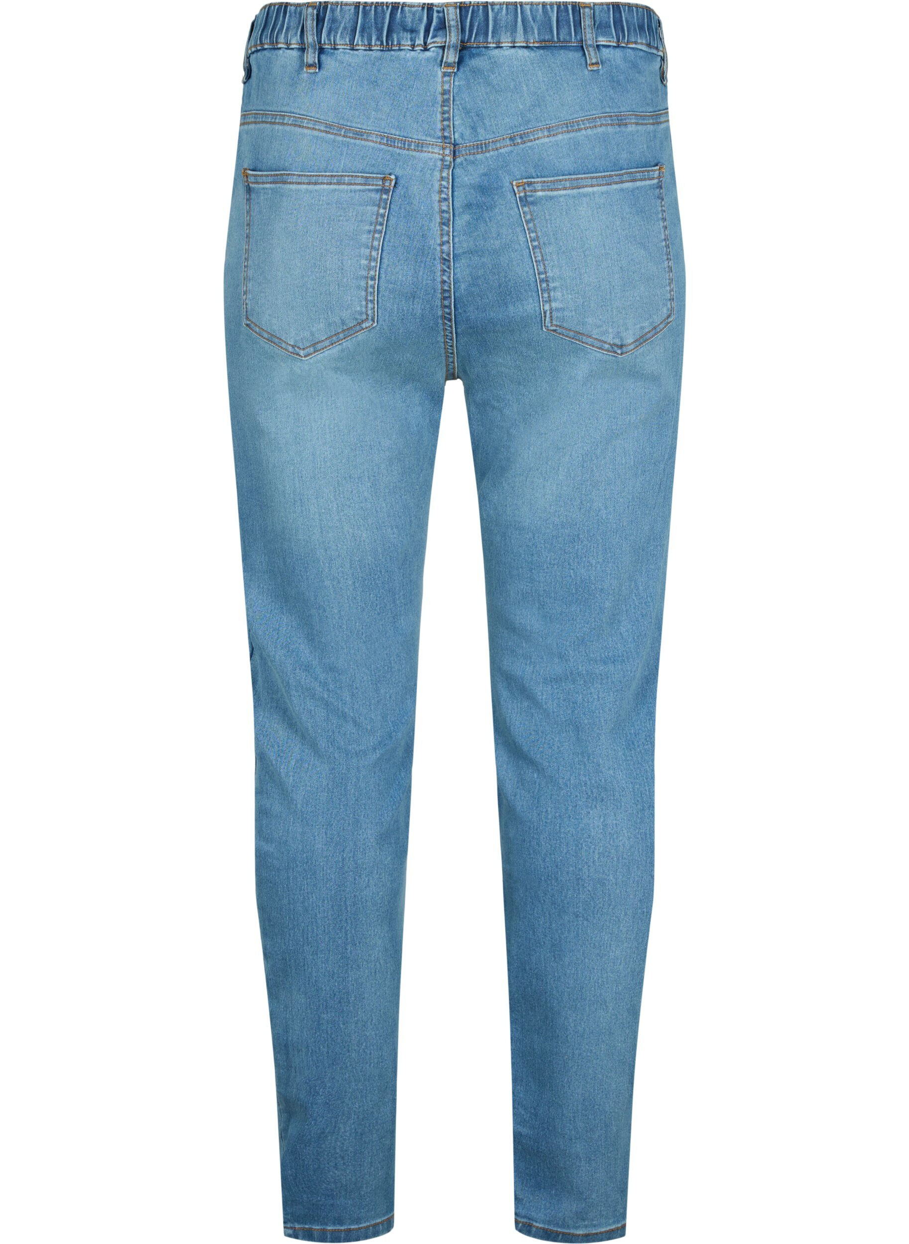 Zizzi Jeggings med splitt, Blue denim, Packshot image number 1