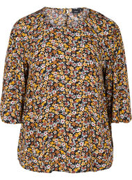 Viskosebluse med blomstermønster, Black Ditsy