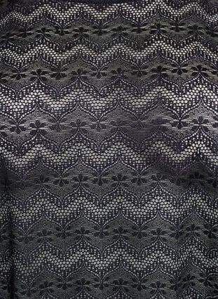 Zizzi Blondebluse med korte ermer og bølget faldkant, Svart, Packshot image number 2