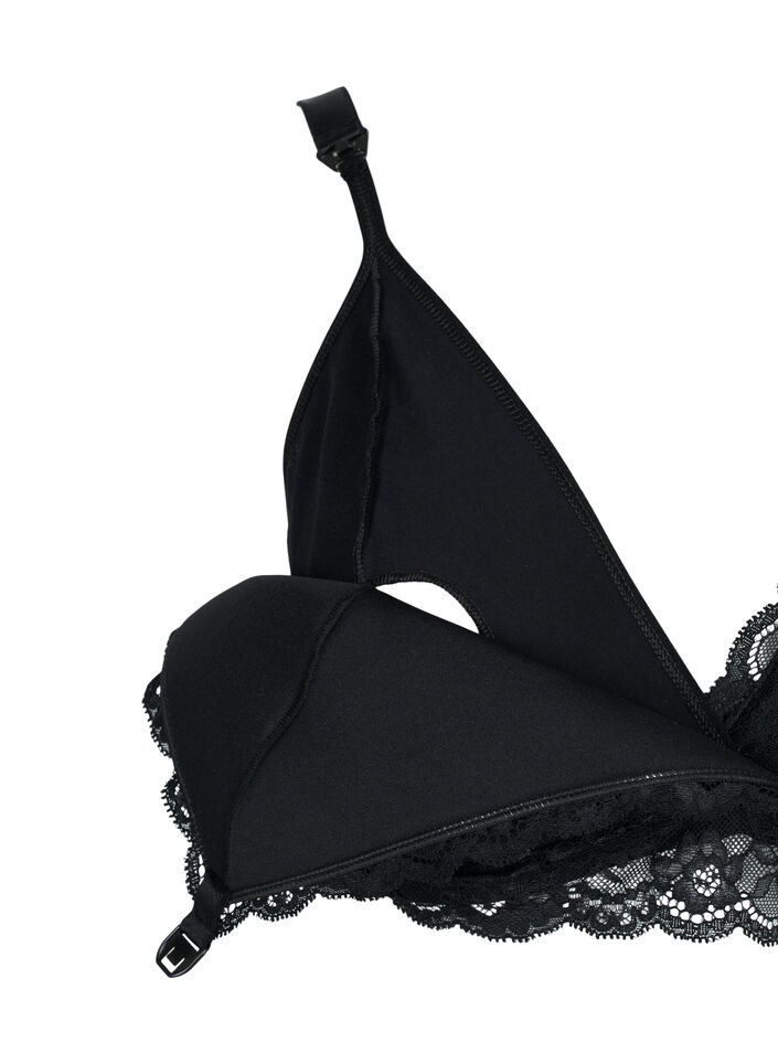 Amme-BH med blonder, Svart, Packshot image number 3