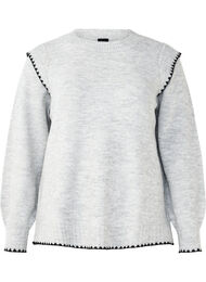 Strikket bluse med kontrastfargede sømmer, LGM Black Edges