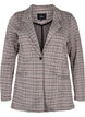 Rutete blazer med knappelukking, Brown Check, Packshot image number 0