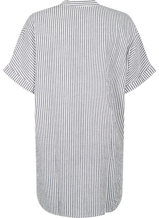 Stripete skjorte med brystlommer, White/Black Stripe, Packshot image number 1