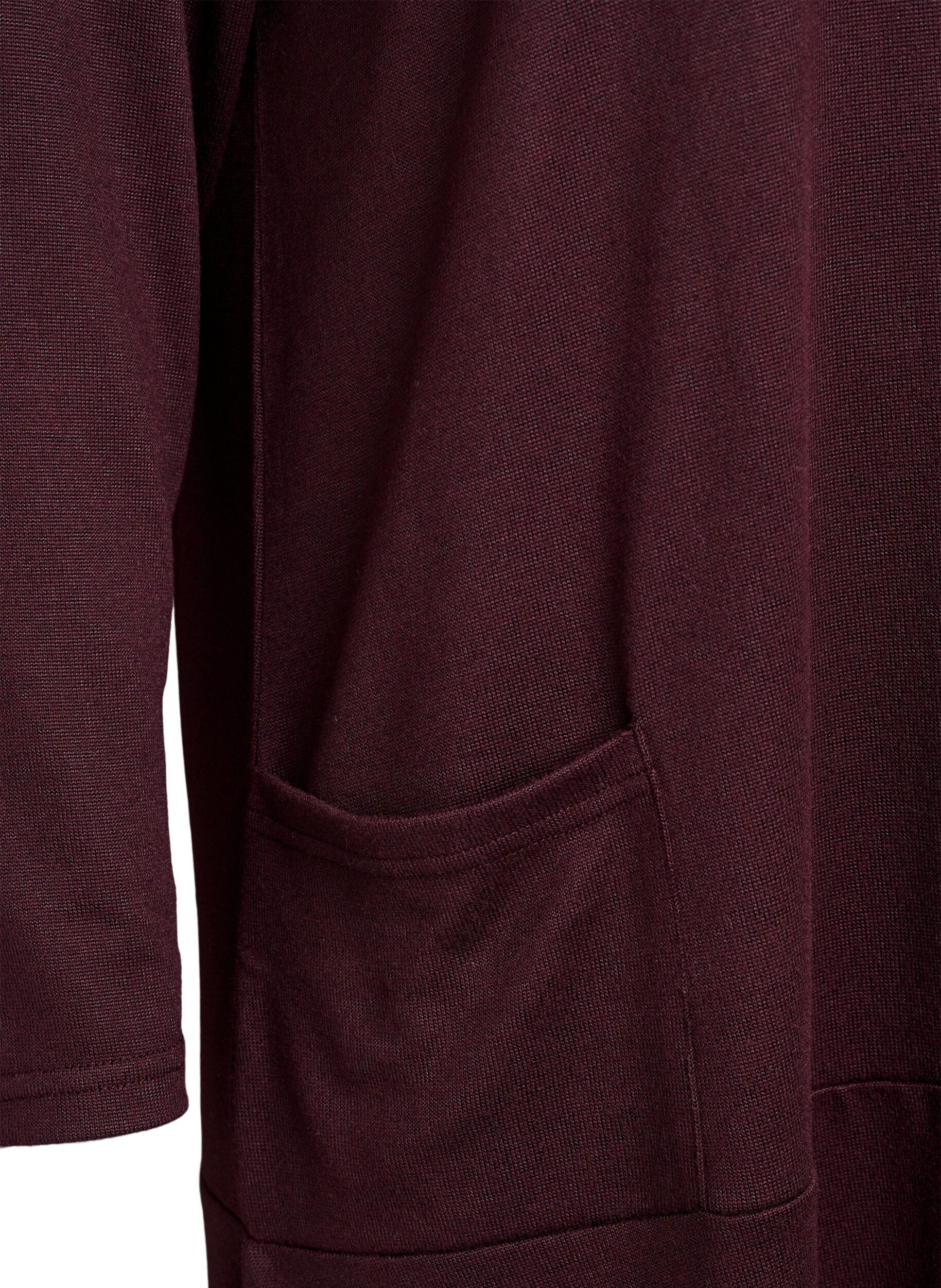 Zizzi Jerseykjole med h&oslash;y hals og lommer, R&oslash;d, Packshot image number 3