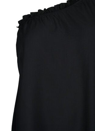 One-shoulder kjole av viskose, Black, Packshot image number 2